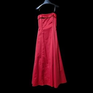 Urban Girl Nites 2-Piece Red strapless dress with shawl size 13 NWT